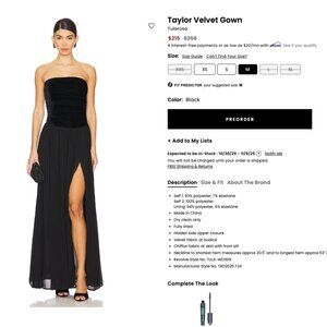 Taylor Velvet Gown Tularosa